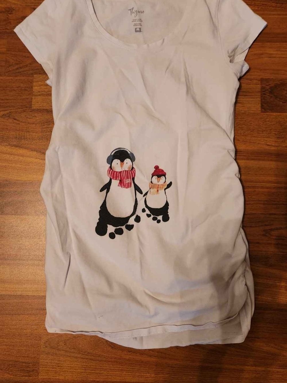 White Penguin Graphic Maternity Tee
